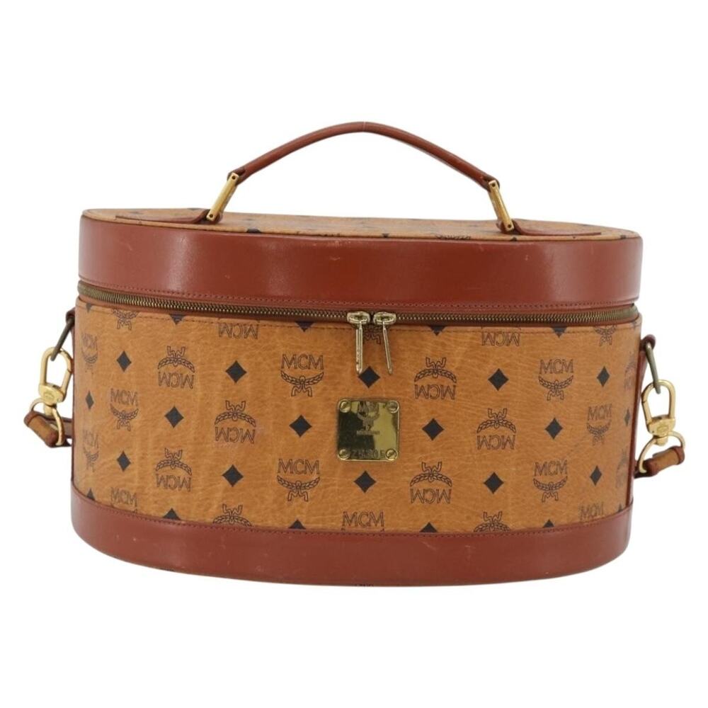 MCM Visetos Logogram Vanity Handbag Brown